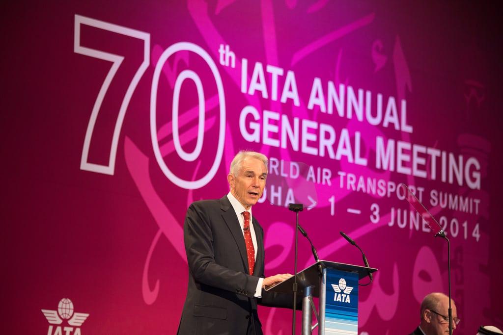 Tony Tyler, the CEO of IATA, at his speech in global meeting in Doha.