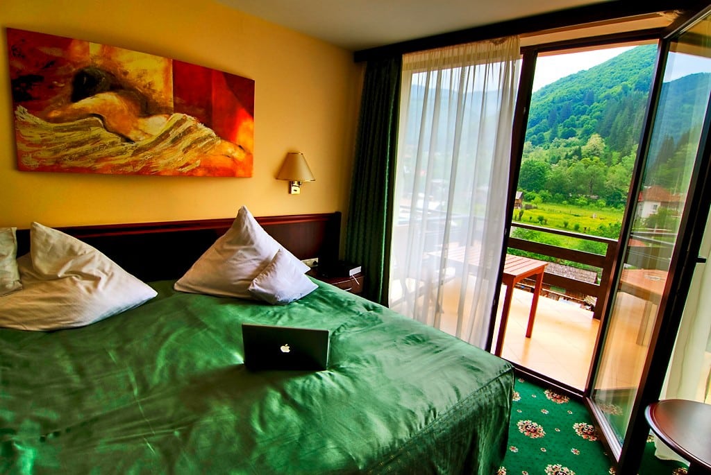 Hotelwifitest.com lets guests test Wi-Fi connection speeds and share them with the world. Pictured is a Wi-Fi-equipped hotel guest room at the ZAN Hotel in Voineasa, Romania