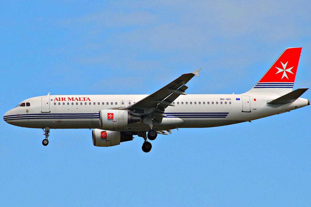 An Air Malta airplane. 