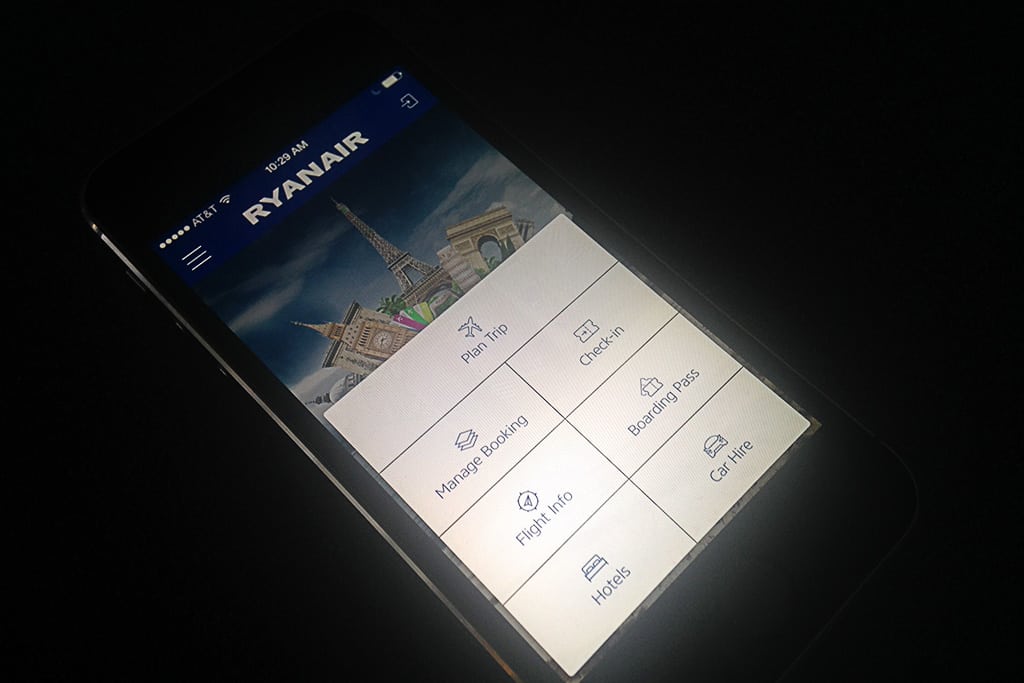 Ryanair's new app on iOS. 