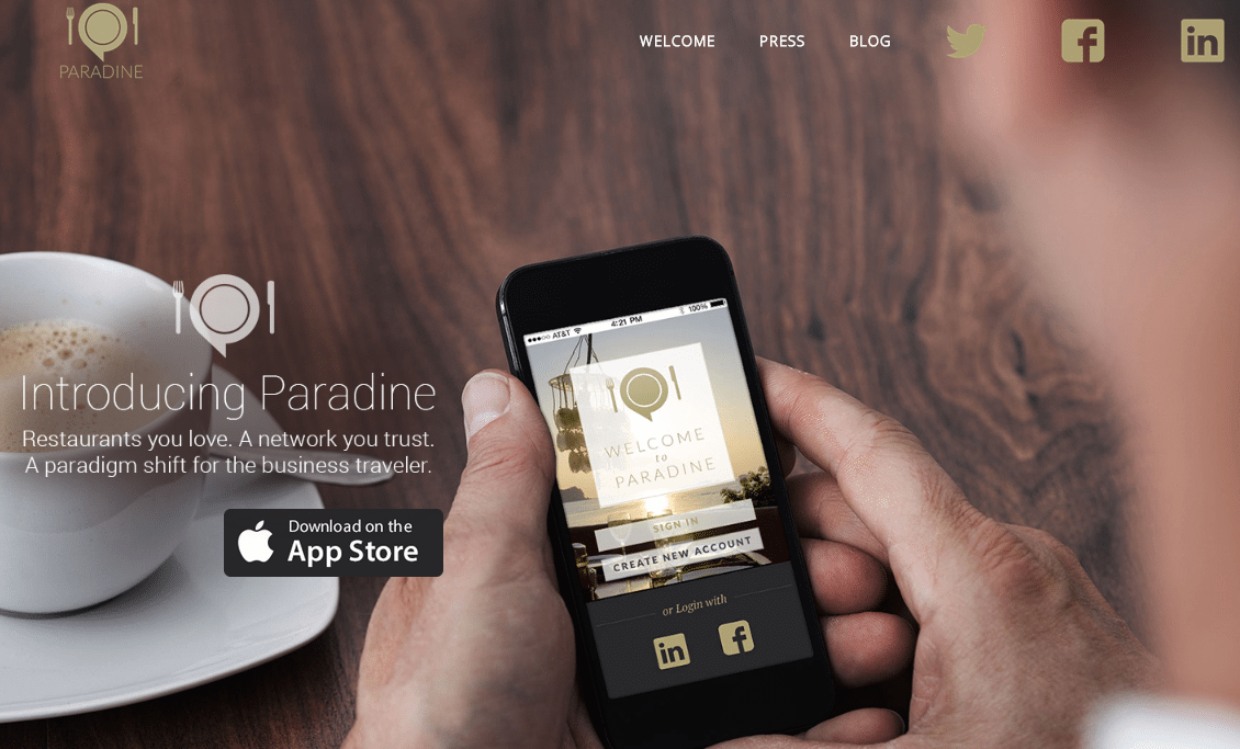 Paradine is redefining how business professionals traditionally save and share restaurant recommendations.