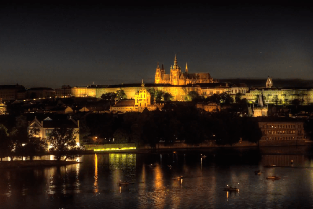 A view of Prague at night in one of Czech Tourism's latest ads.