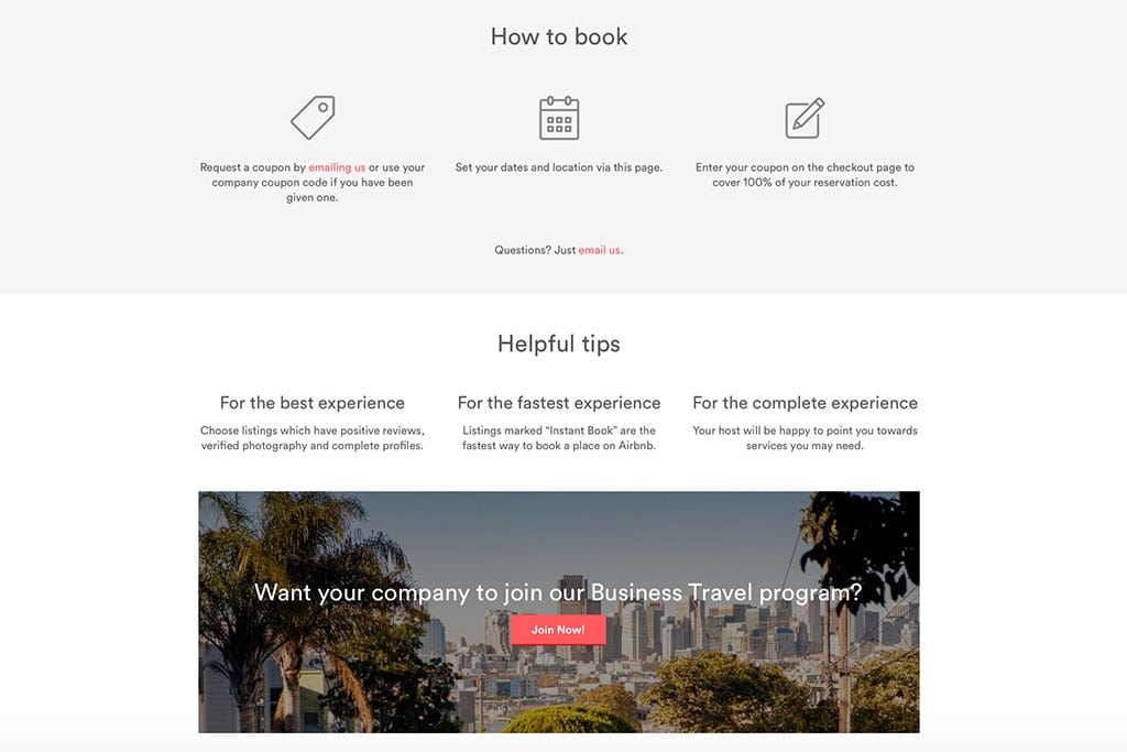 Airbnb launched its own program to woo new business travelers. 