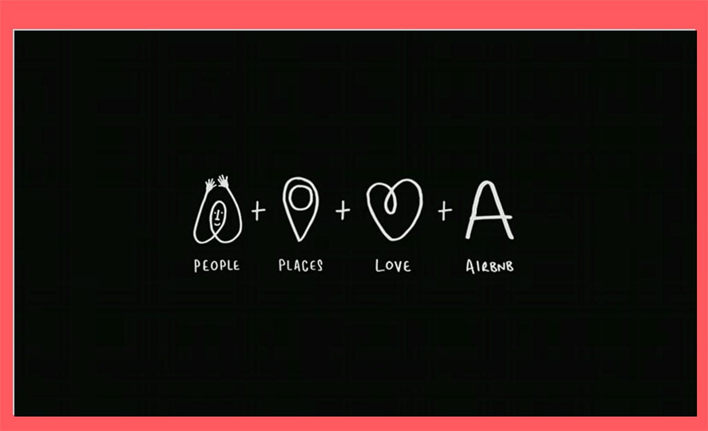 Airbnb's new logo is meant to represent people, places, love, and Airbnb. 