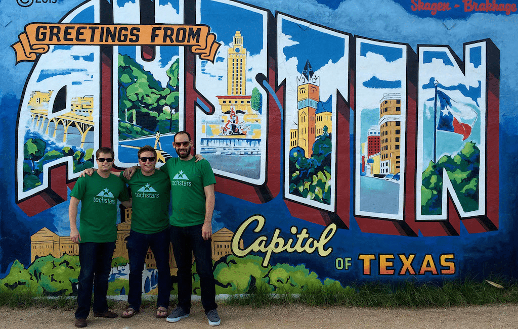 Smart Host co-founders (from left to right) Dave Redding, Nick Persico and Evan Hammer were set to present their solutions at Techstars in Austin September 3, 2014.