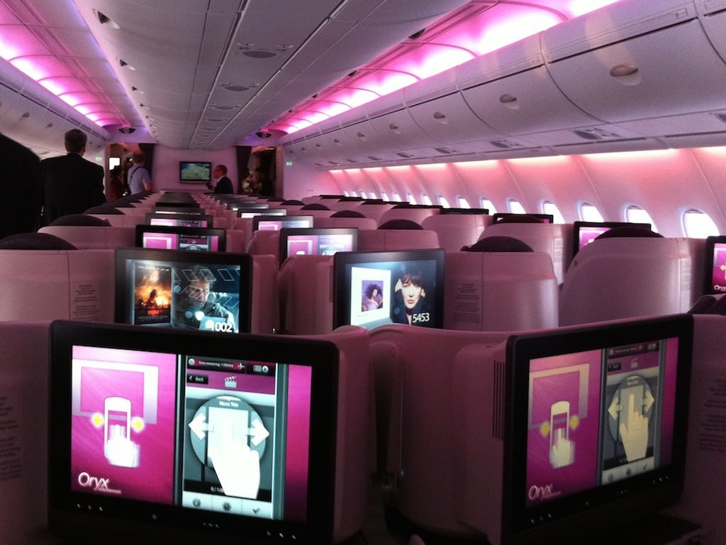 The new Qatar Airways A380.