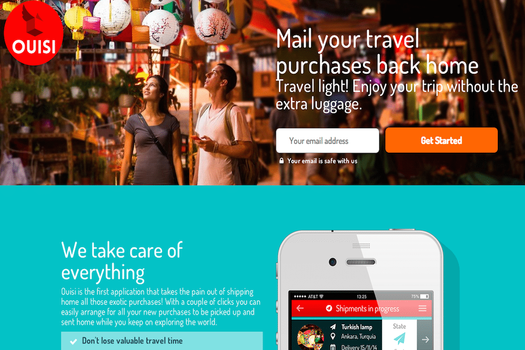 Ouisi is an app that helps travelers send home purchases and souvenirs while still in a destination.