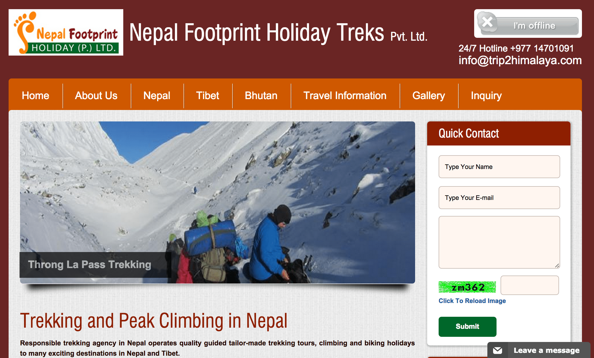 Nepal Footprint Holiday helps you plan travel in Nepal and Tibet.
