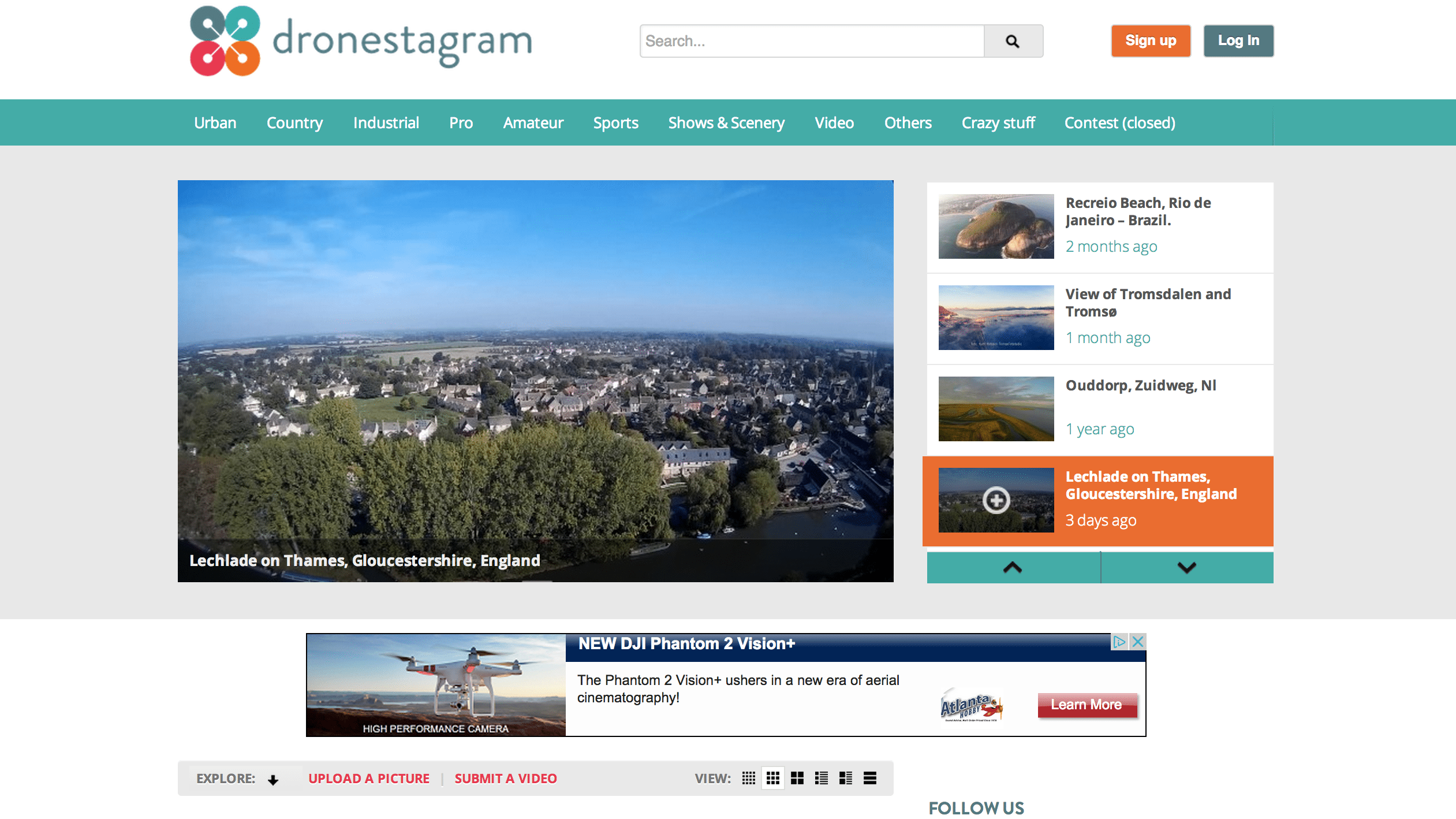 Dronestagram is a social network that lets drone users share their photos taken by drones.