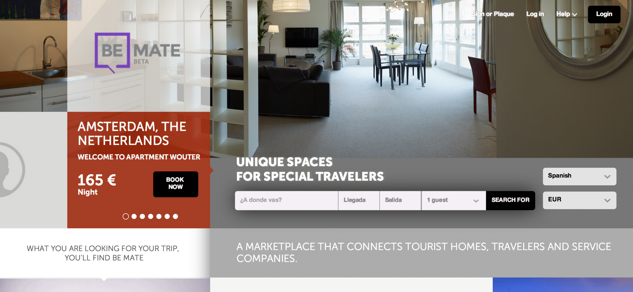Room Mate Hotels launched BeMate, a site travelers can use to book an an apartment stay and get all the services and amenities Room Mate offers.