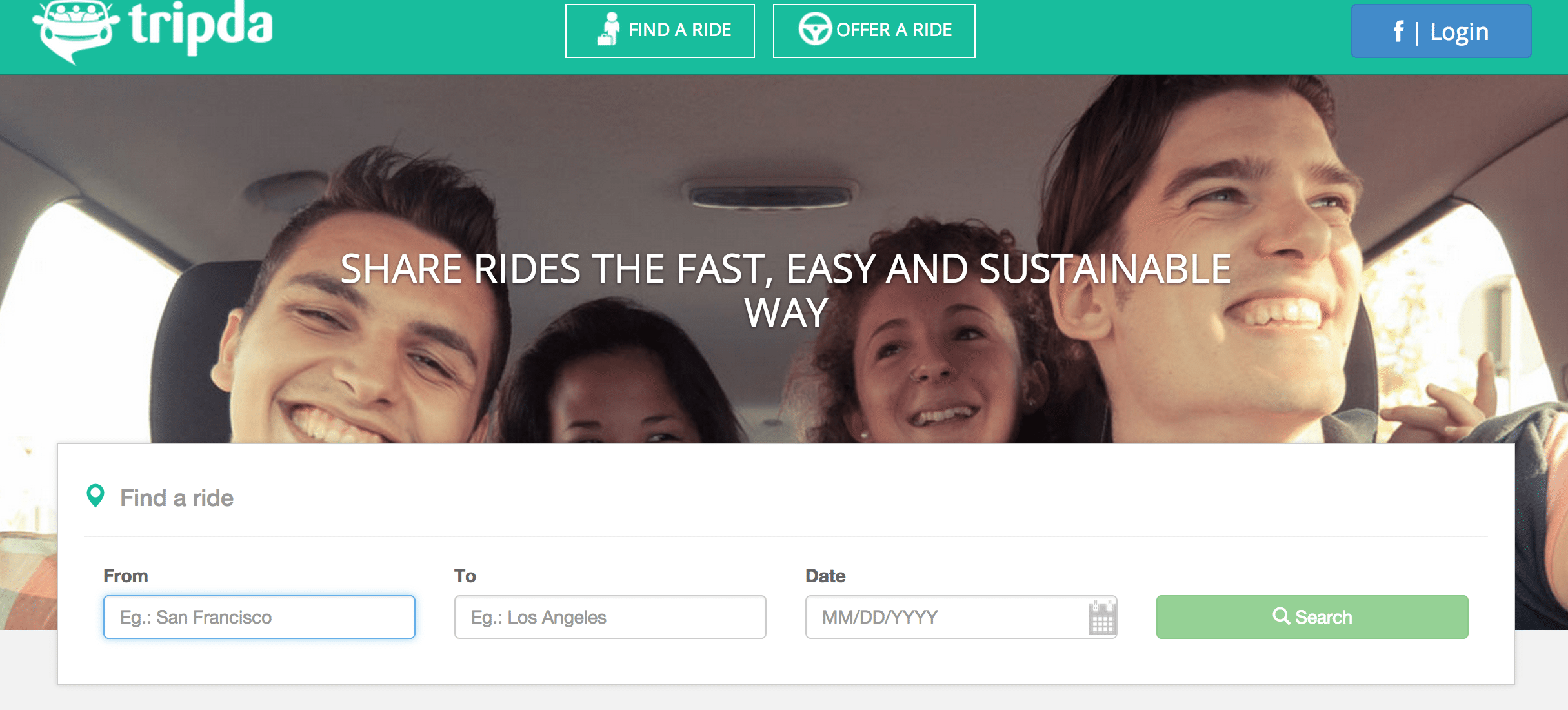 Tripda is an affordable ride-sharing platform focused on sustainability with car travel.