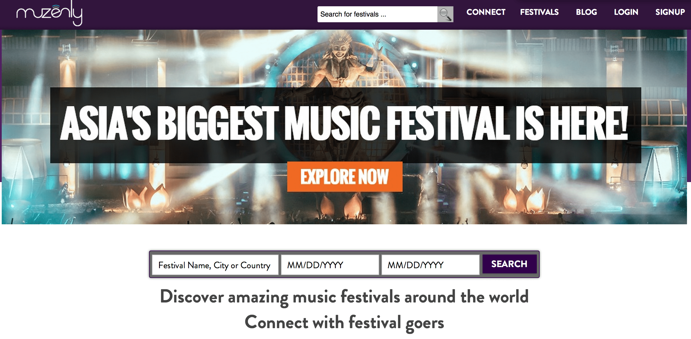 Muzenly lets you discover and book travel to music festivals around the world.