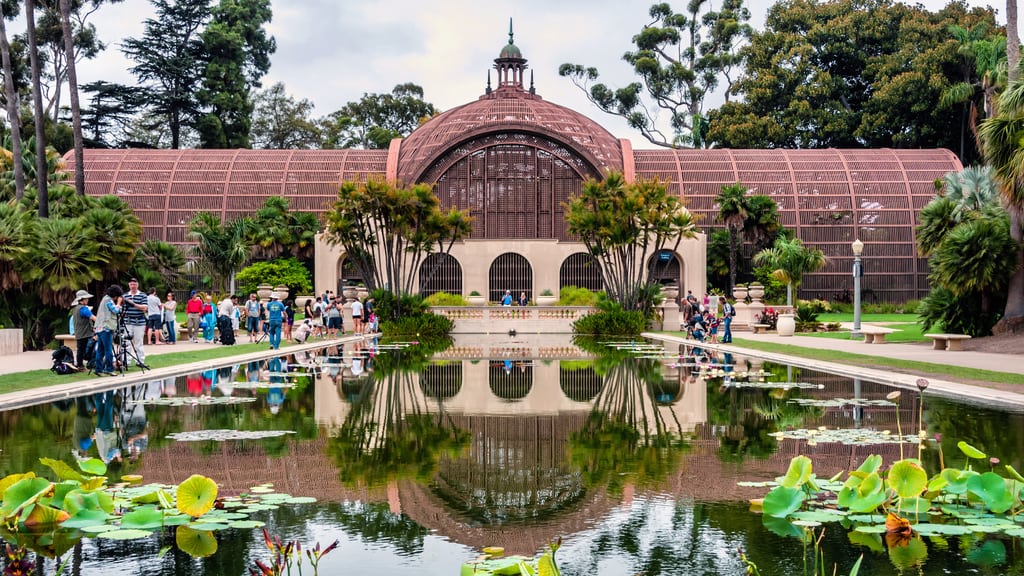 75% of tourists in Balboa Park say they came to San Diego specifically to visit the park's attractions, like its botanical garden and reflecting pool, pictured here.