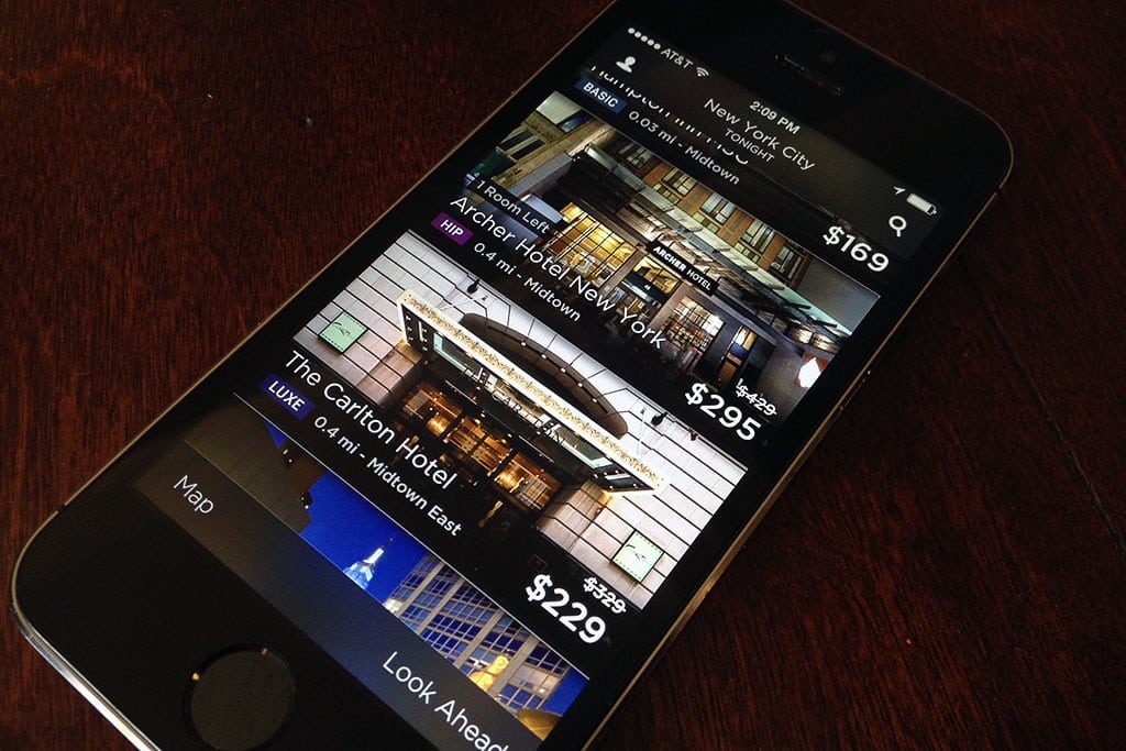 HotelTonight is looking for an exit now that the competition, with ample marketing power, has caught up. Pictured is the HotelTonight smartphone app.
