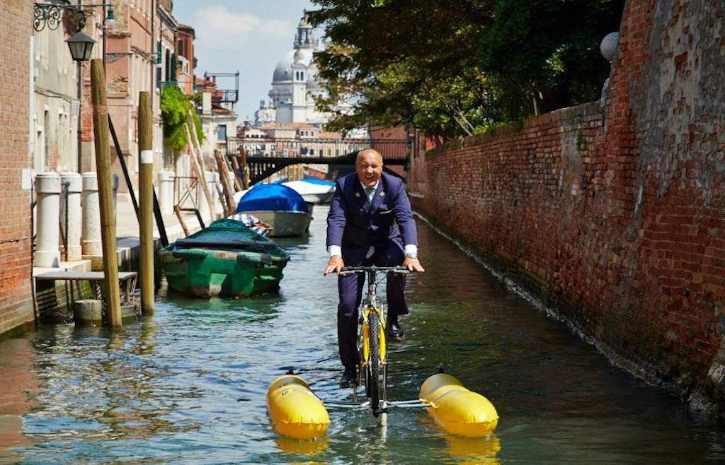 Guests can enjoy cycling through the canals of Venice on a water-bike tour with Belmond Hotel Cipriani. George Clooney and Amal Alamuddin had their wedding at the property, although we're not sure about the bike tour.