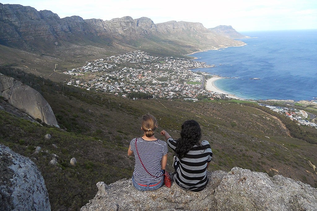 Students overlooking Camps Bay in South Africa. 