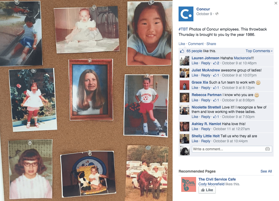 Throwback photos of Concur employees.