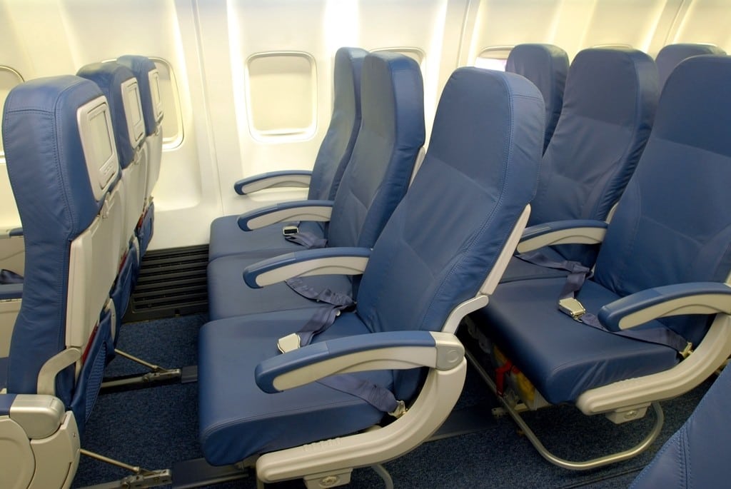Economy seats on Delta's 737-800s. 