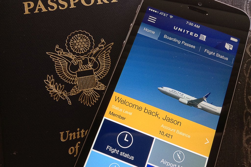 United allows passengers checking in for international flights on their smartphones to scan their passports as well. 