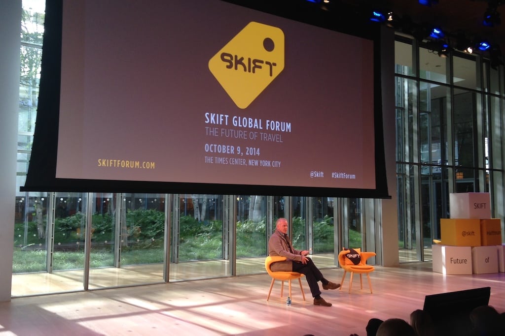 Fred Reid speaking at Skift Global Forum in New York City on Oct. 9, 2014. 