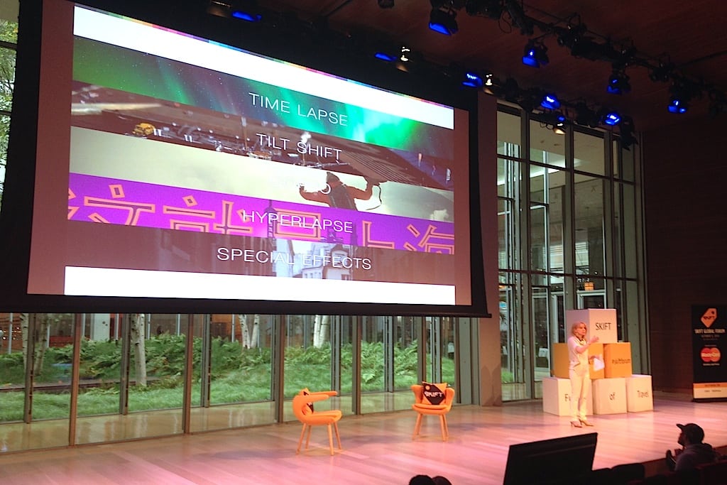 Dae Mellencamp speaking at Skift Global Forum in New York City on Oct. 9, 2014. 