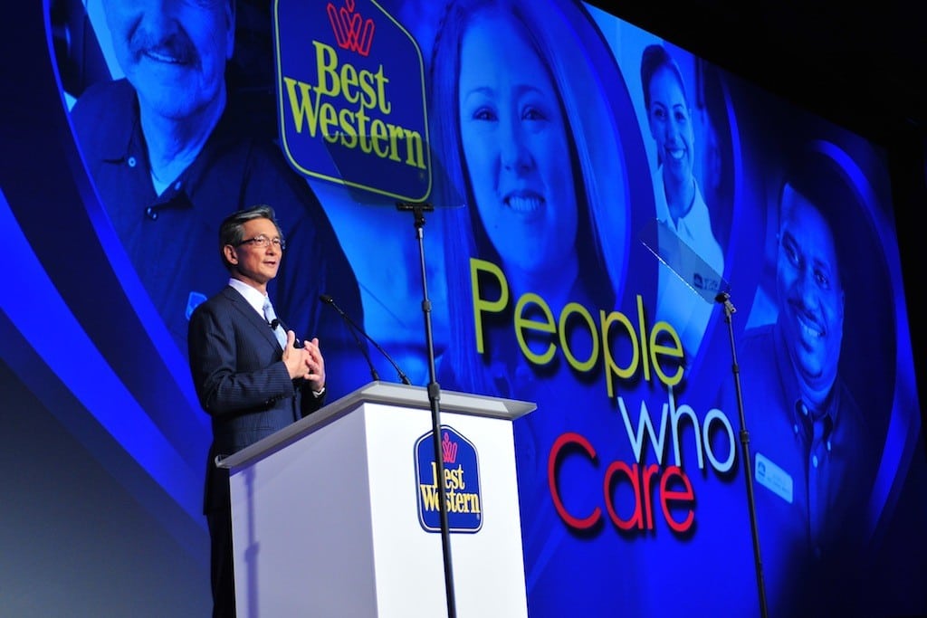 Best Western CEO David Kong speaks at the hotel group's 2012 convention.