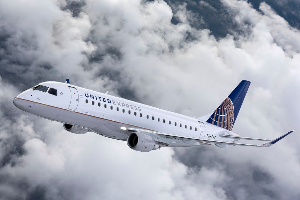 A United Airlines regional jet. 