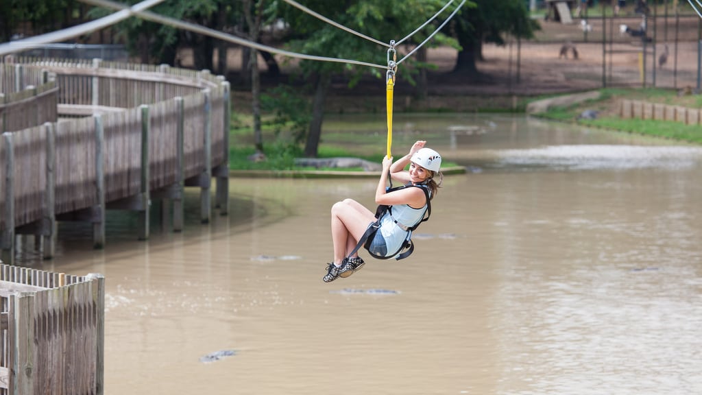 The Adventure Zipline at Gators & Friends in Greenwood, Louisiana. 