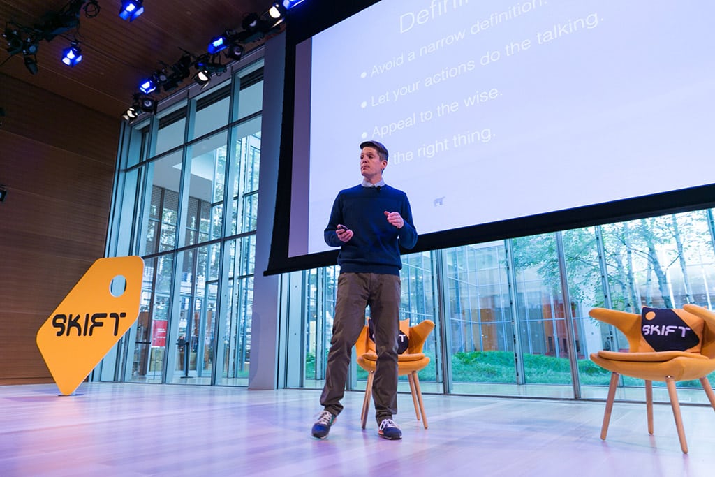 John Gunter, CEO, Frontiers North Adventures, at the Skift Global Forum in New York City on October 9, 2014. 