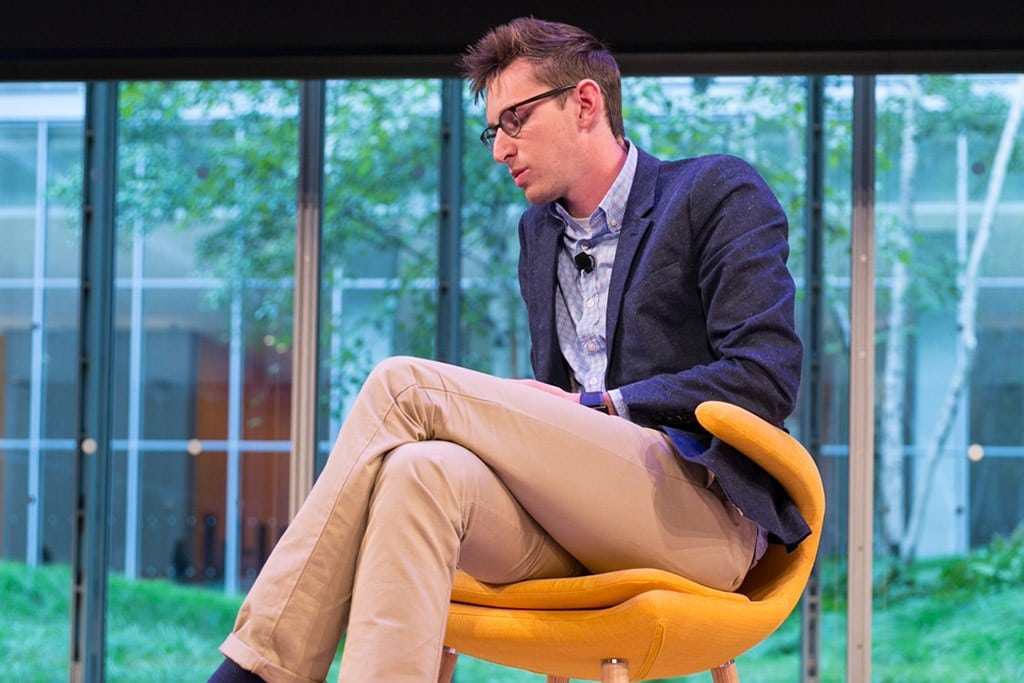 Daniel Houghton, CEO of Lonely Planet, at the Skift Global Forum in New York City on October 9, 2014. 