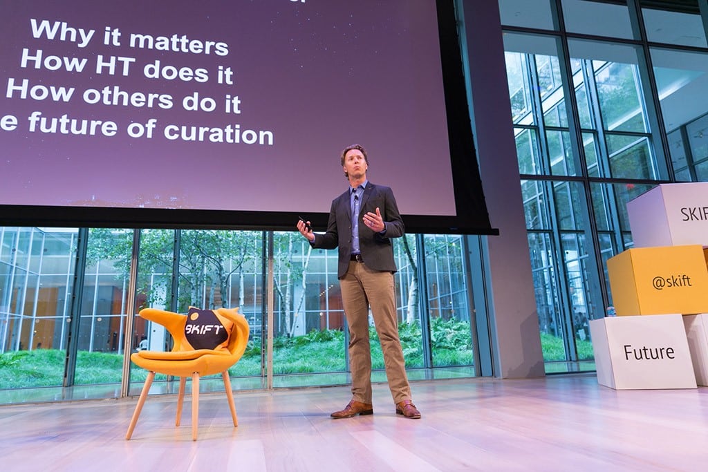 Sam Shank speaking at the Skift Global Forum in New York City on October 9, 2014. He recently stepped down as head of the Airbnb commercial team.