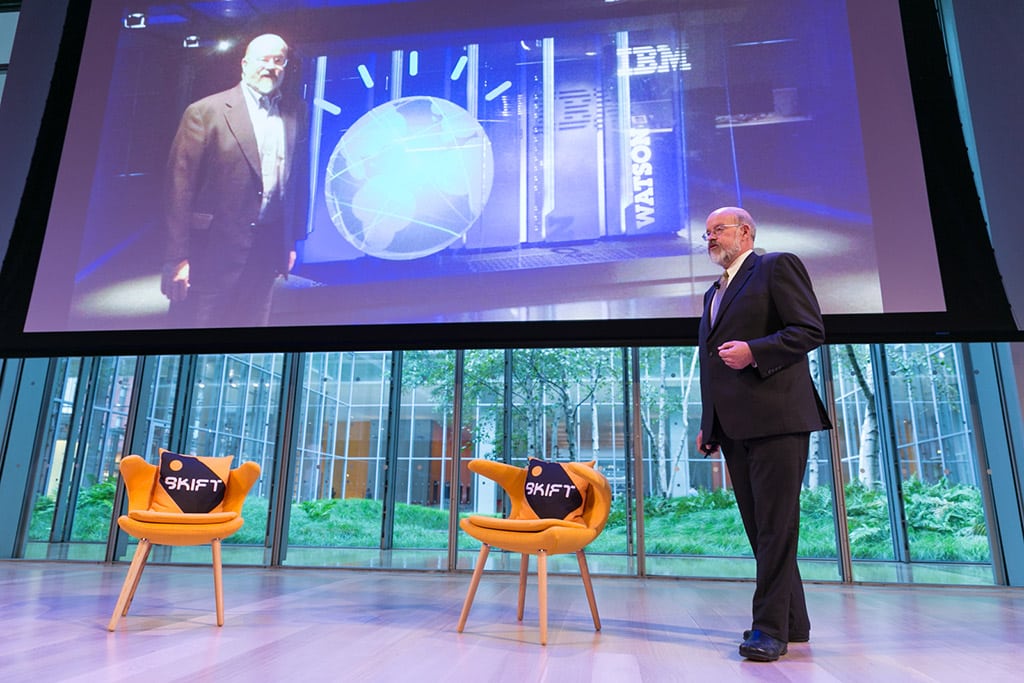 Terry Jones, founder of WayBlazer and Travelocity, speaking at the Skift Global Forum in New York City on October 9, 2014. 