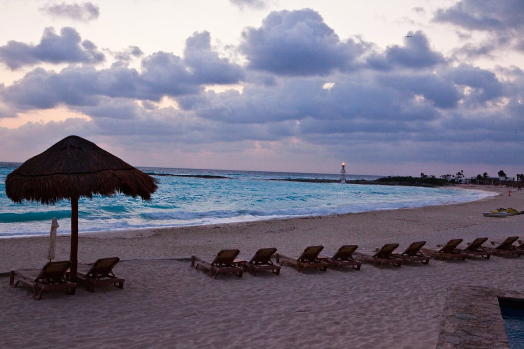 The sun rises at the Westin Cancun in Mexico. 