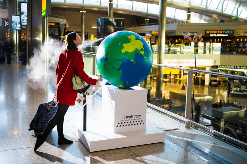 The scent-dispensing globe at Heathrow.  