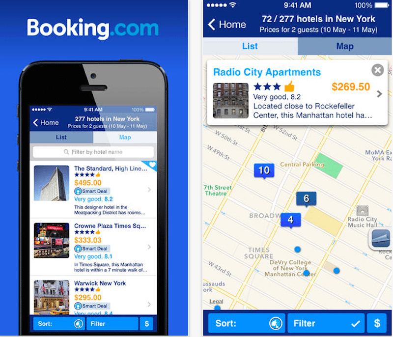 Booking.com was the top-rated app among 31 travel brands considered in a study by ARC 360.