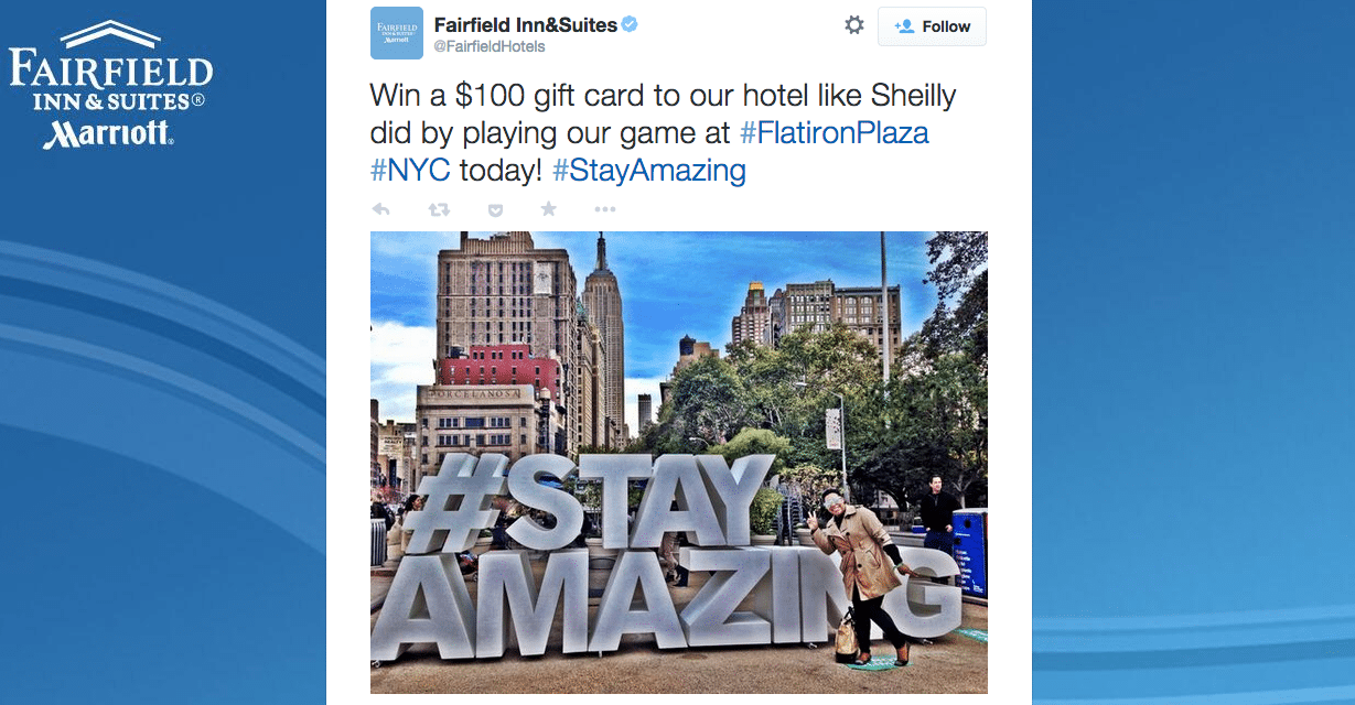 Fairfield Inn & Suites spread word of its New York City activation through its social media channels. 