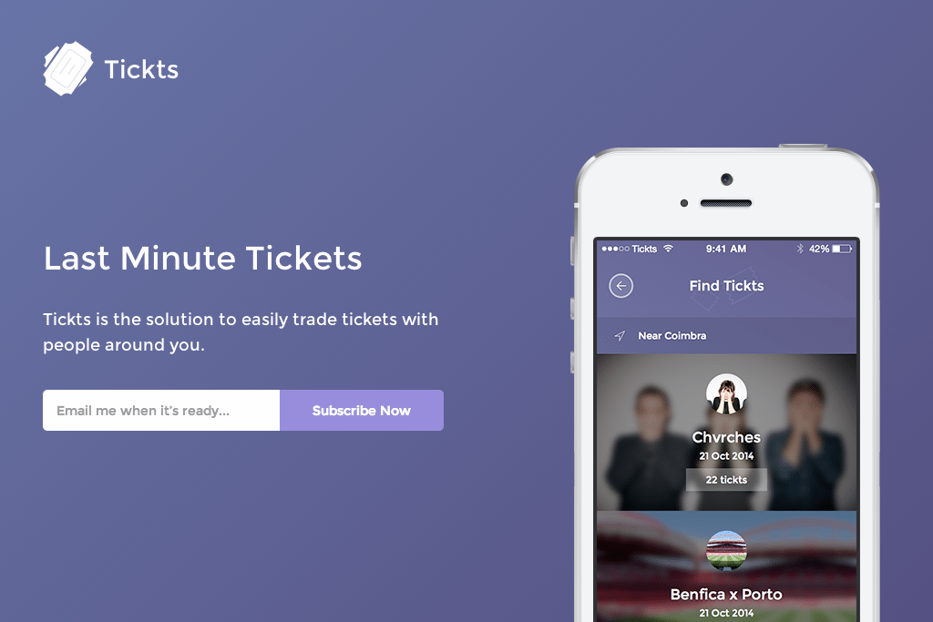 Tickts is a mobile app for finding or selling event tickets at the last minute. 