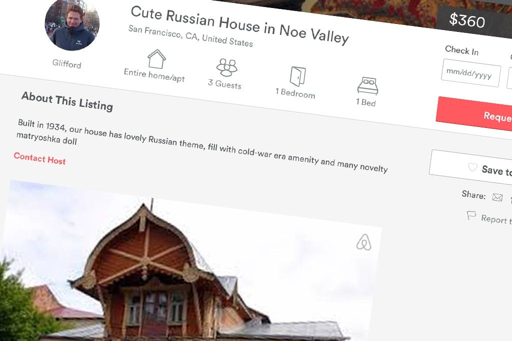 The author's own fake Airbnb listing. 