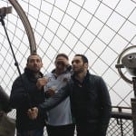 Tourists with selfie stick in Paris