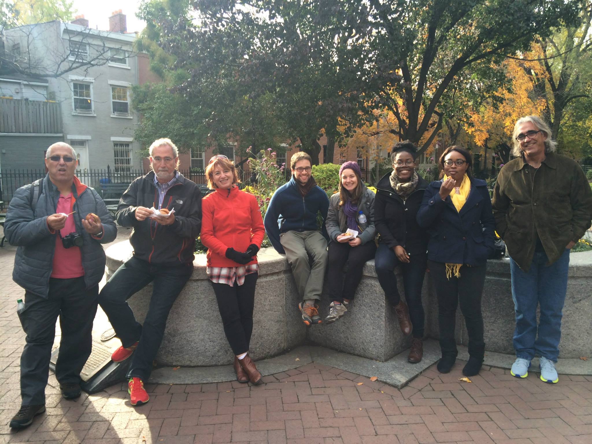 An Urban Oyster tour group on a Brownstone Brooklyn tour.