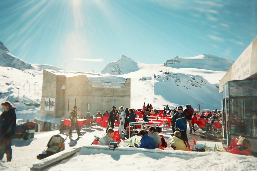 A shot taking at a ski rest area in Zermatt, Switzerland. 