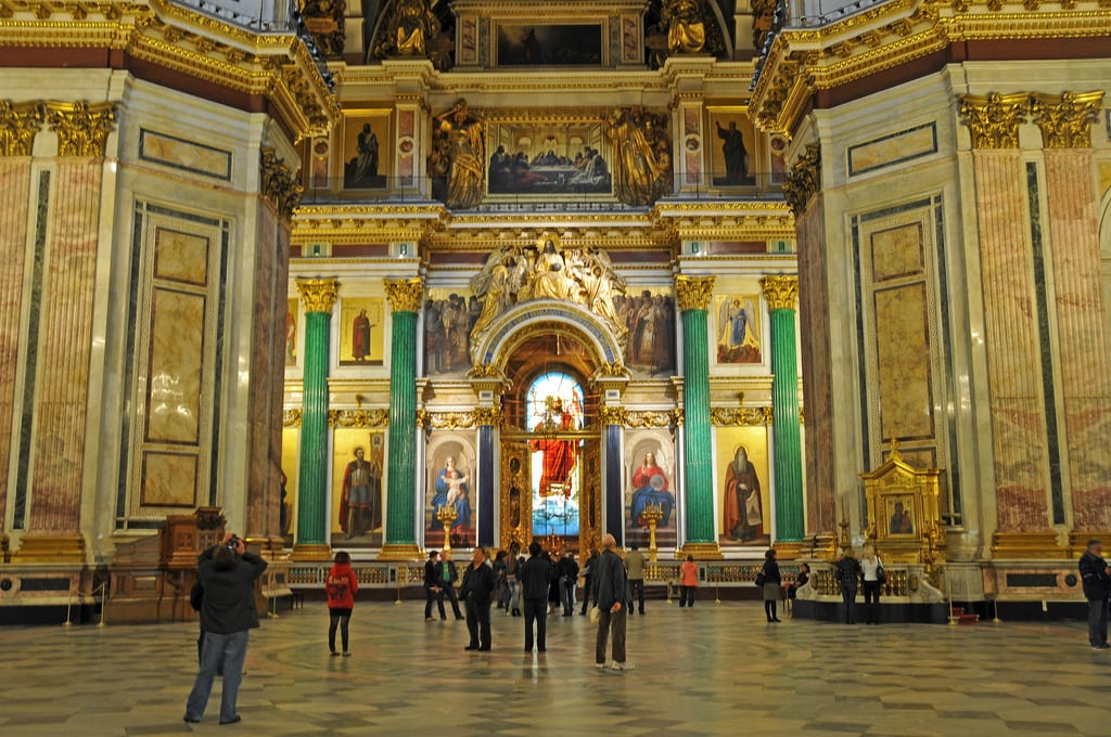 Inside Saint Isaac's Cathedral in Saint Petersburg, Russia, on September 21, 2009.