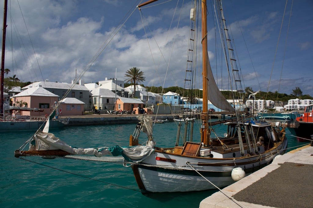 A sail boat in St. George, Bermuda.