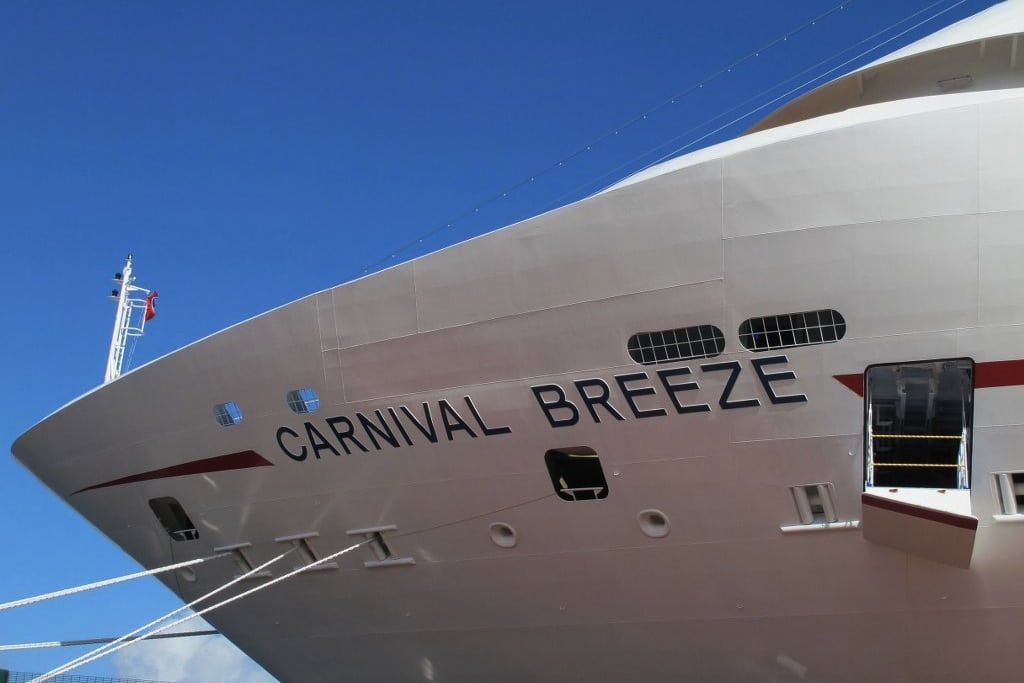 The Carnival Breeze parks in Gran Canaria. 