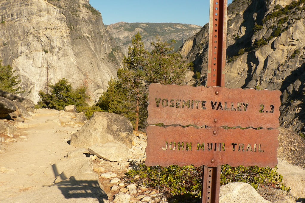 A sign in Yosemite National Park. 
