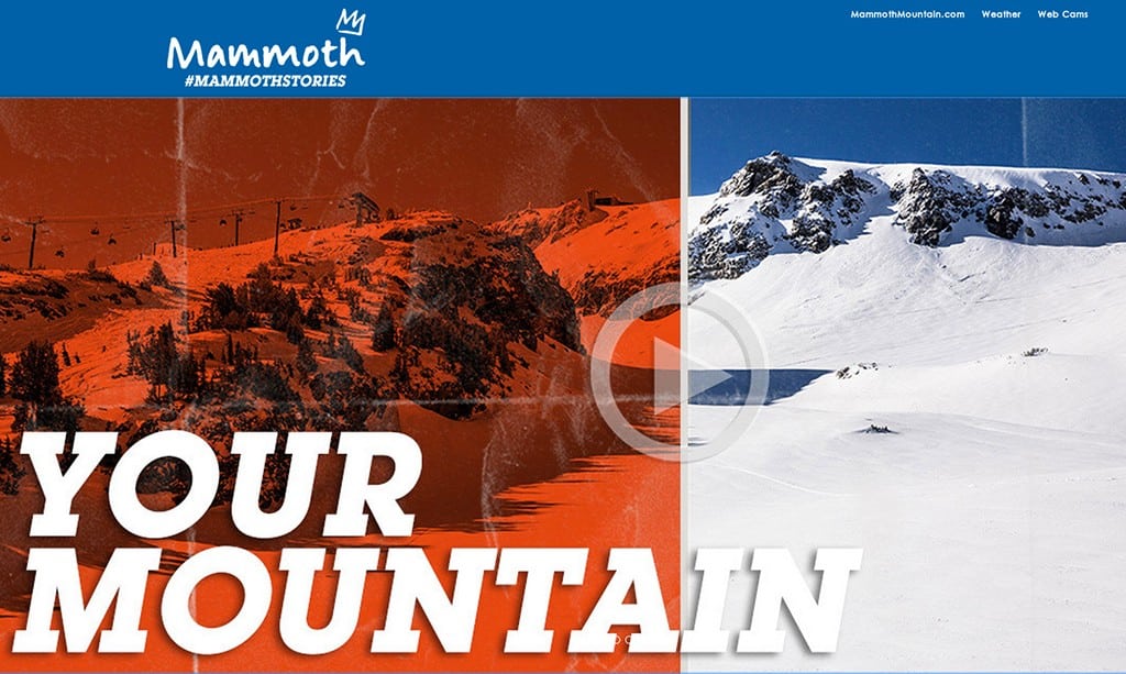 Landing page for #MammothStories.