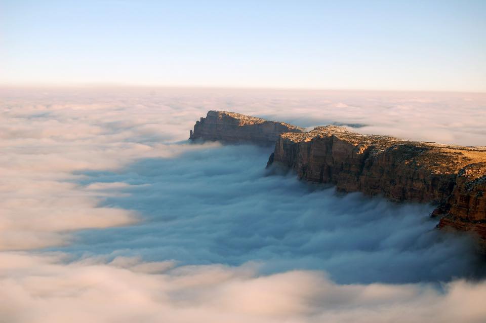 A rare weather phenomenon called cloud inversion took place at the Grand Canyon.