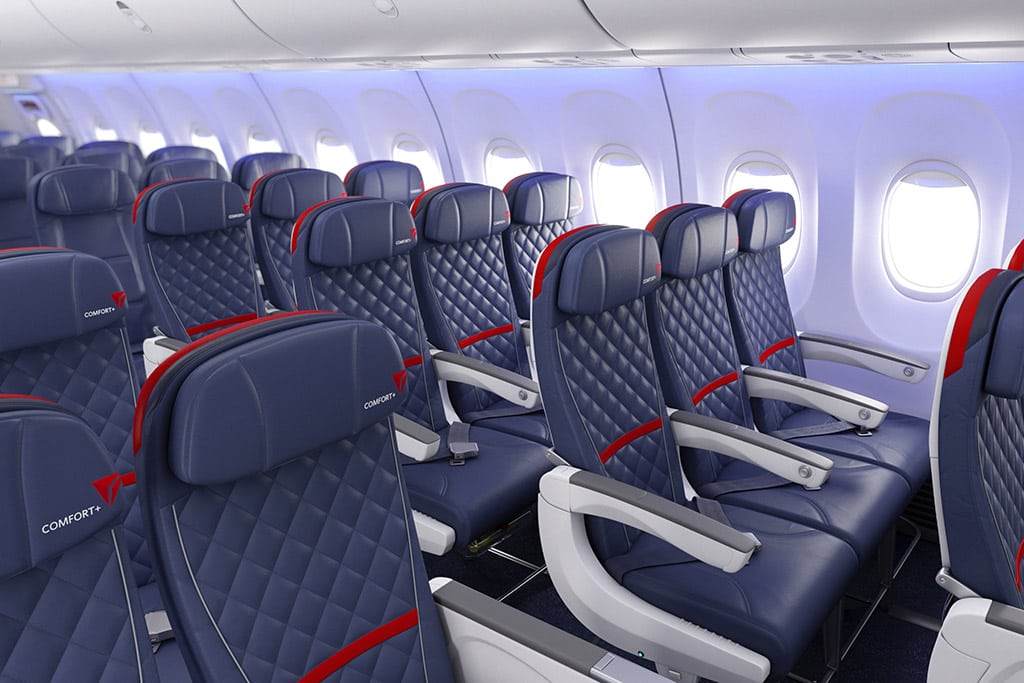 Delta's new Comfort+ seats.