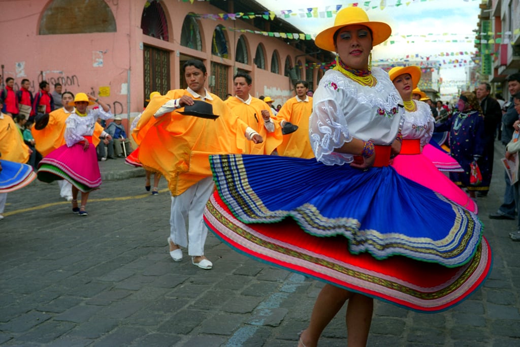 A street festival in Latacunga, Ecuador.