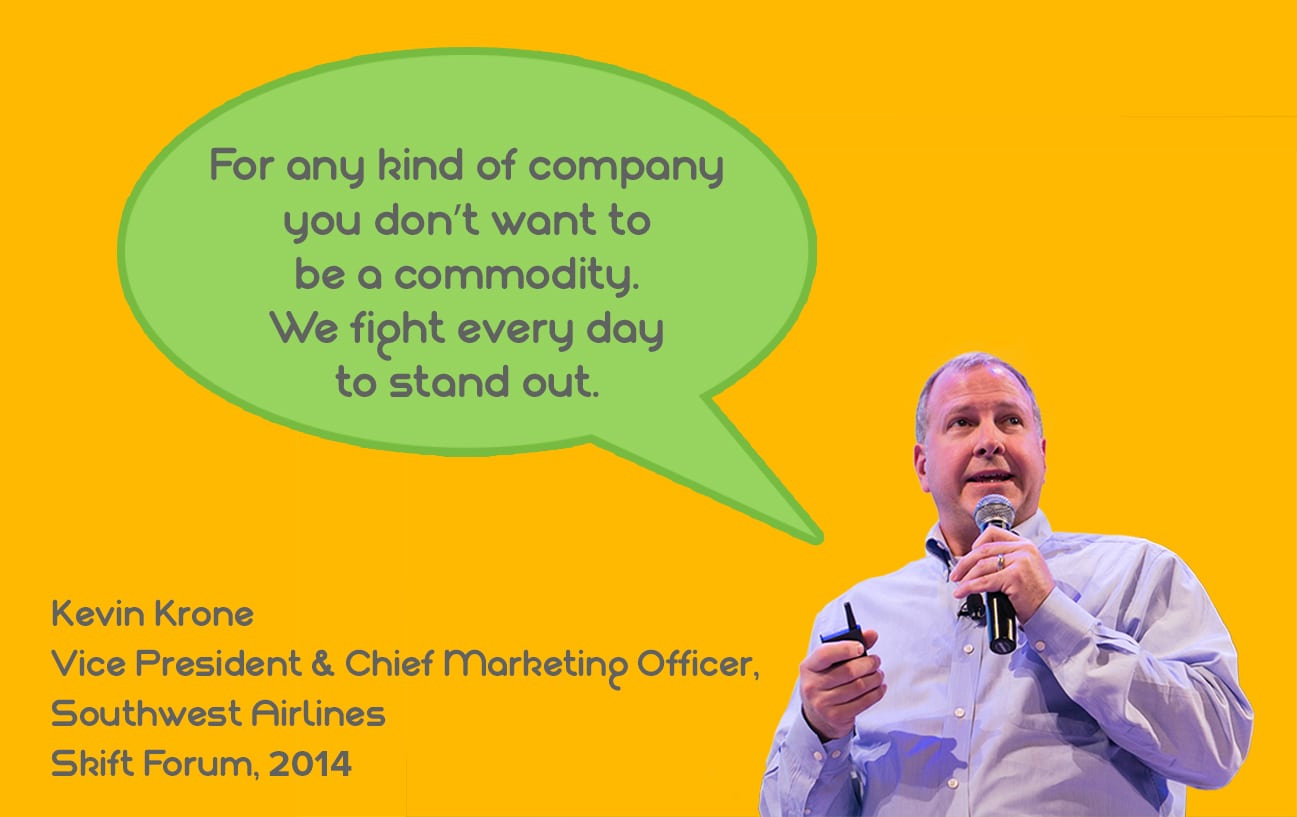 Southwest Airlines' CMO Kevin Krone spoke at the Skift Global Forum. 